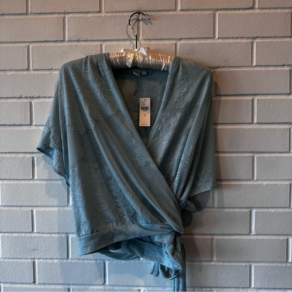 Anthropologie sheer wrap around/tie blouse